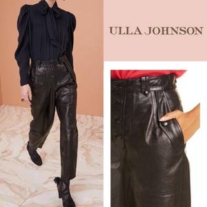 So chic Ulla Johnson Jupiter leather tapered leg pants women size 6